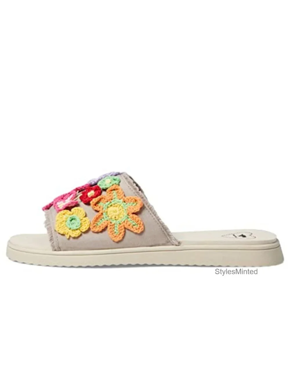 Rocket Dog Novel Floral Slide Sandal Women's Leather Cushioned Slip On